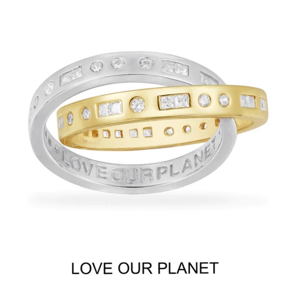 APM Love Our Planet morse code double ring - Picture 1 of 4